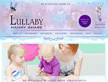 Tablet Screenshot of lullabynannyshare.com.au